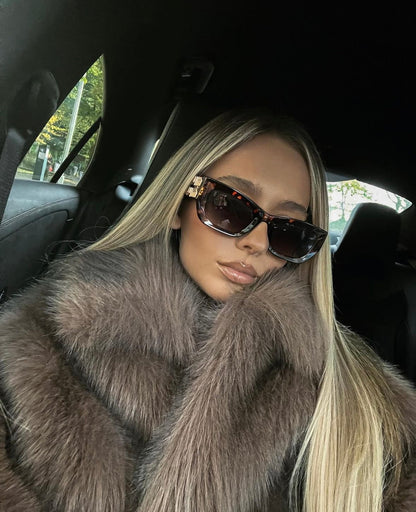 Kataleya | Manteau court oversize en fausse fourrure