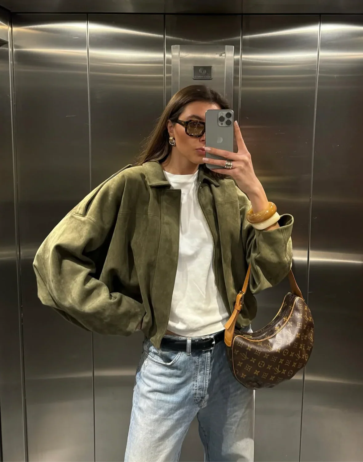 Kaori | Veste pilote en daim texturé