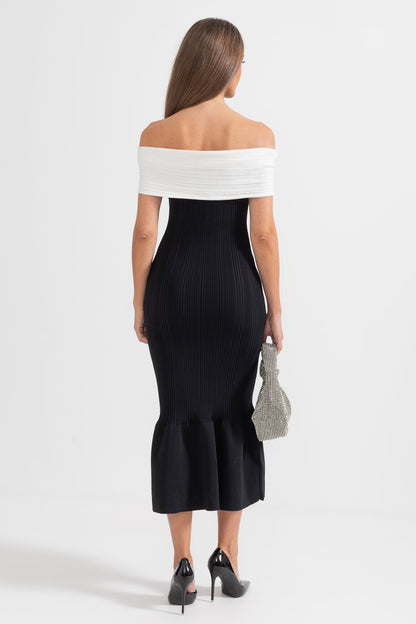 Syera | Robe midi sophistiquée à nœud sirène