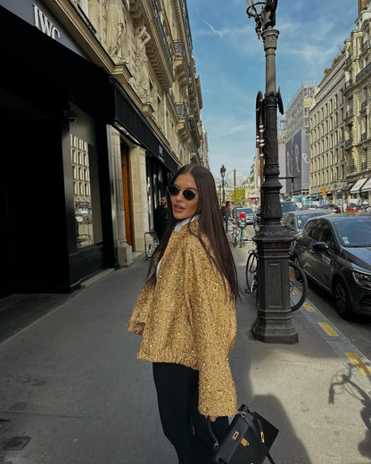 Victoria | Veste oversize à paillettes