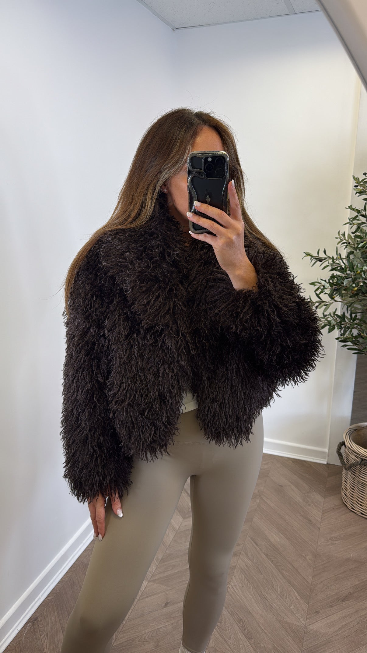 PHOEBE - veste en fourrure marron