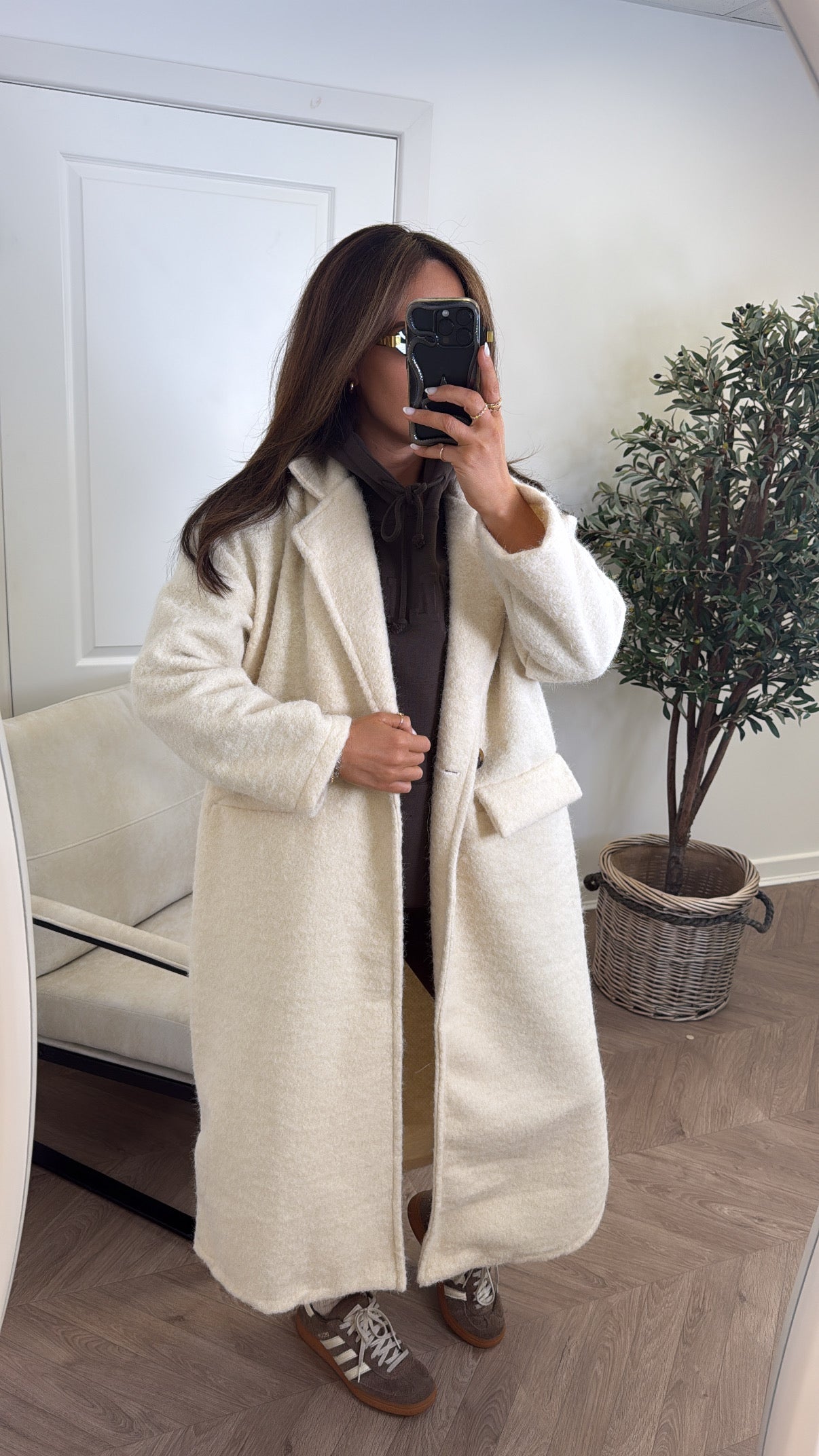 ELEANOR - manteau cache-poussière crème ultra-doux