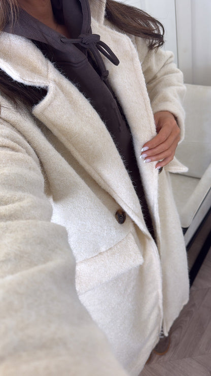 ELEANOR - manteau cache-poussière crème ultra-doux