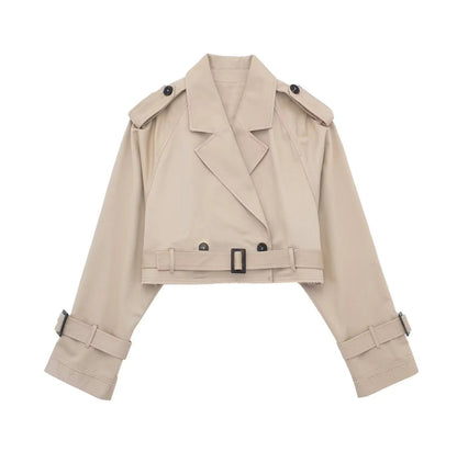 Lylah | Cropped Belted Trench Coat