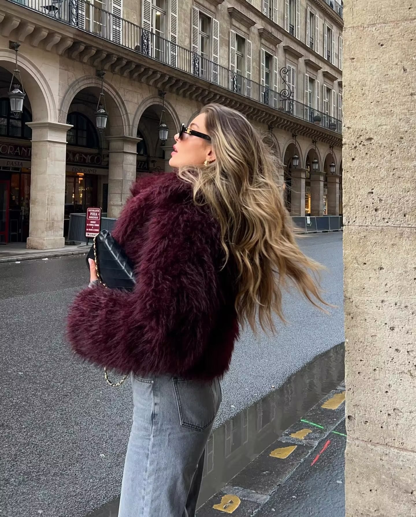 Noemi | Veste courte et moelleuse avec revers cranté