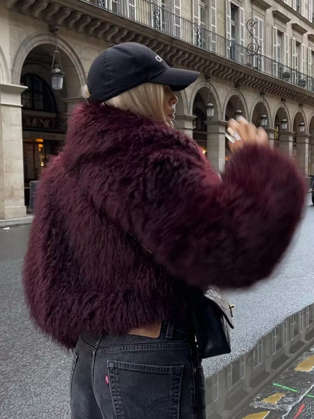 Noemi | Veste courte et moelleuse avec revers cranté
