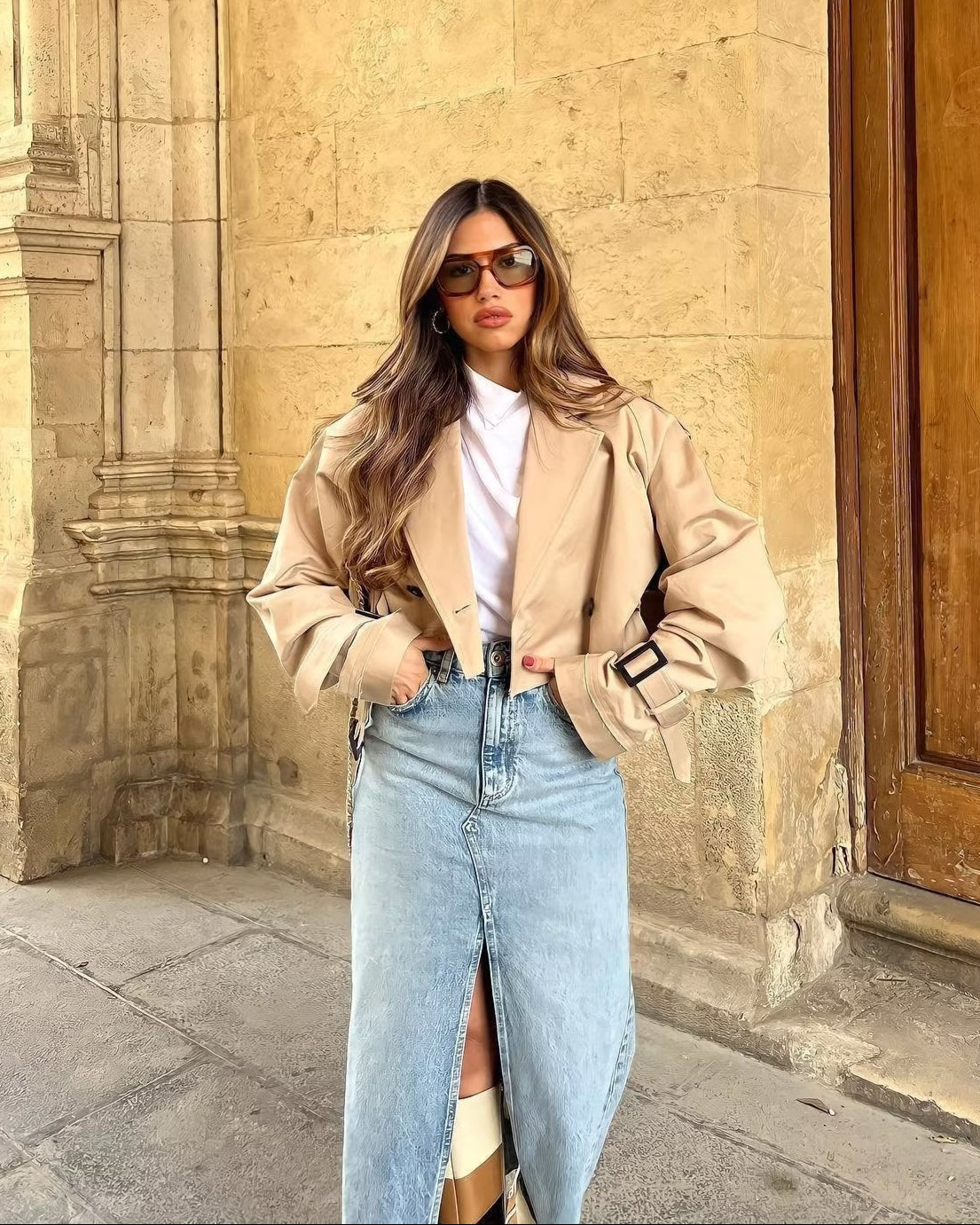 Lylah | Trench court à ceinture