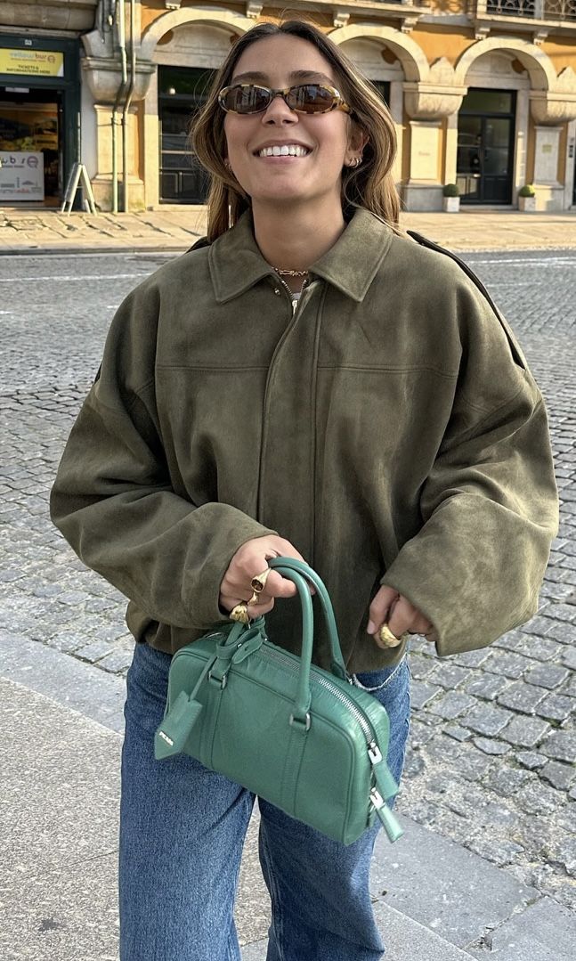 Kaori | Veste pilote en daim texturé