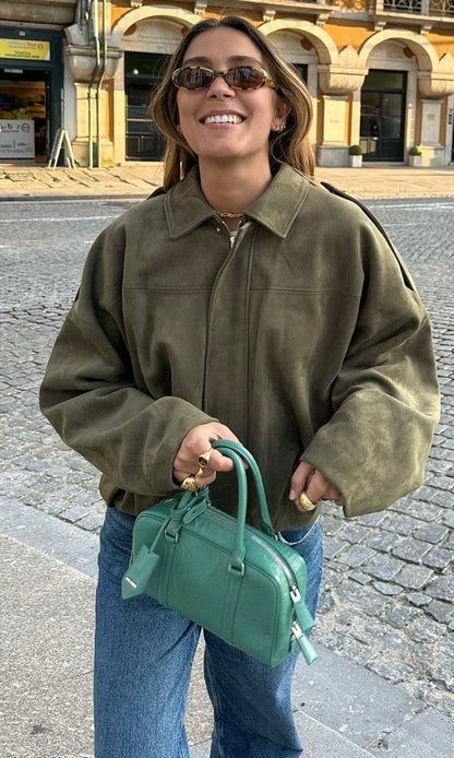 Kaori | Veste pilote en daim texturé