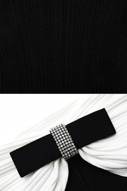 Syera | Robe midi sophistiquée à nœud sirène