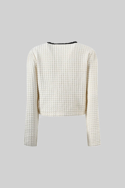 Maryne | Ensemble coordonné en tweed avec détails noirs